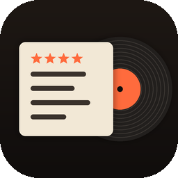 For the Record app icon: a cream sleeve with four stars and a record